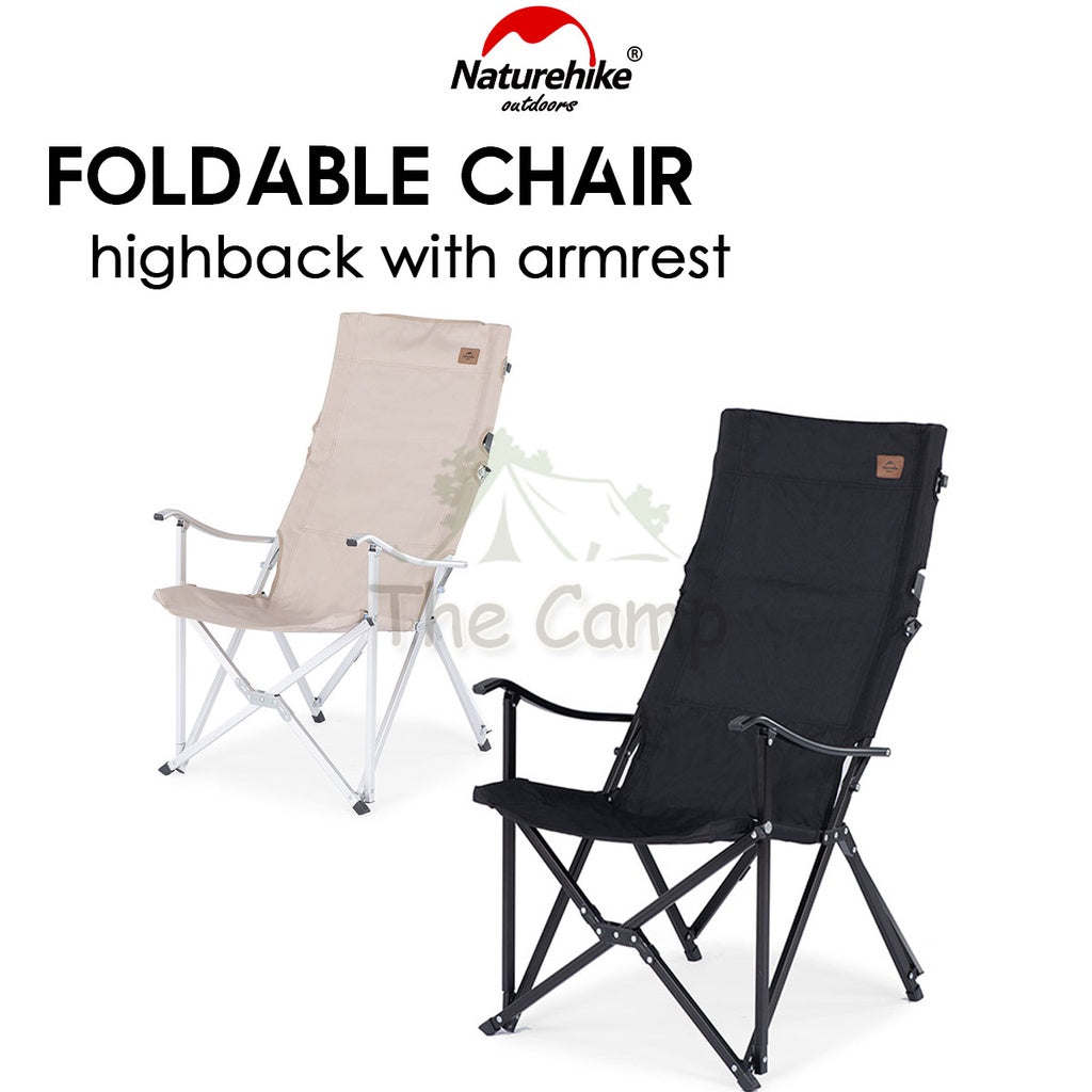 Naturehike Folding Chair Camping Highback Chair with Armrest Arm Rest Outdoor Foldable Aluminium Lightweight NH20JJ032