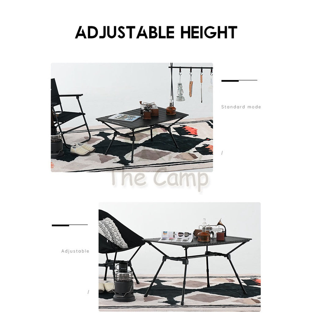 Blackdog Adjustable Aluminium Alloy Folding Table Foldable Wagon Table Top Tabletop Black Tent Pole Tarp Camping Chair