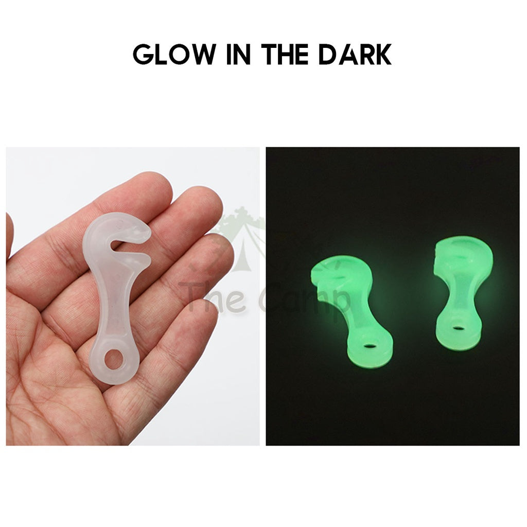Camping Glow In The Dark Rope Tensioner String Guard Luminous Fluorescent Hanging Warning Safety Light Peg Nail Tent