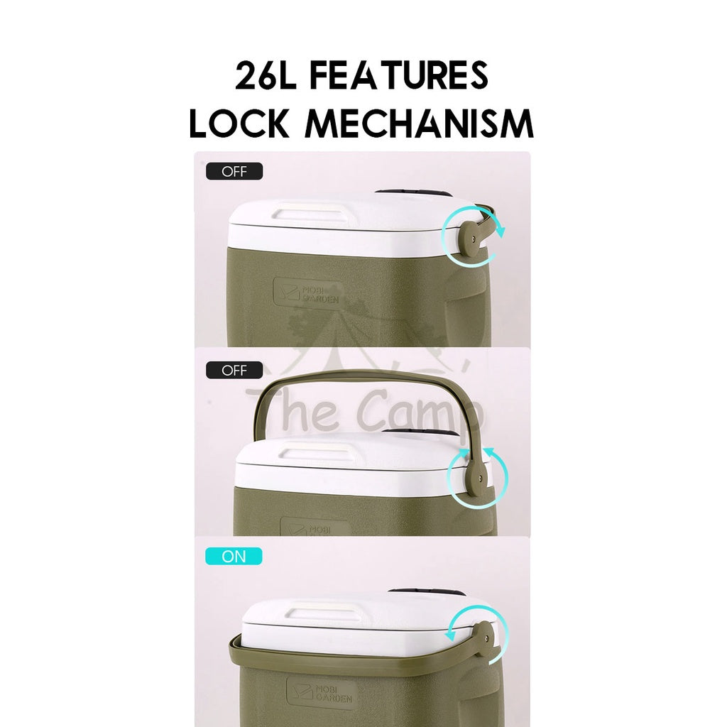 Mobi Garden Portable Cooler Box Ice Box Camping Outdoor Picnic Insulated Food Trolley Storage Box 17L 26L Freezer