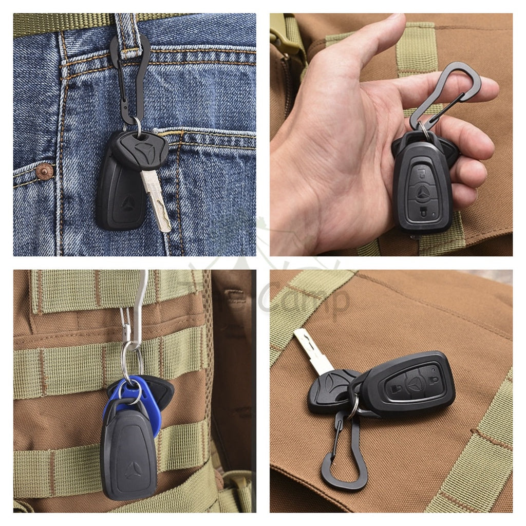 Carabiner D Shape S Shape Aluminium Stainless Steel Buckle Clip Key Chain Outdoor Camping Paracord Spring Keyring Hook