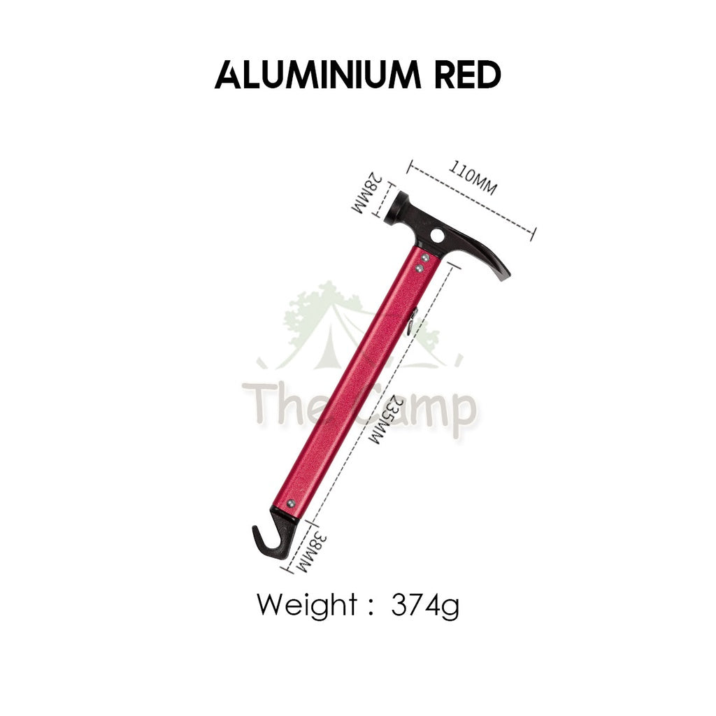 Camping Hammer Stainless Steel Copper Aluminium Brass Solid Wood Handle Peg Stake Nail Hammers Multifunction