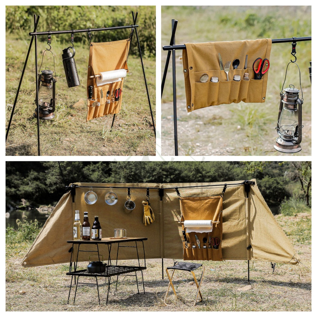 Multipurpose Camping Utensil Storage Bag Tissue Bag Outdoor Multipurpose Canvas