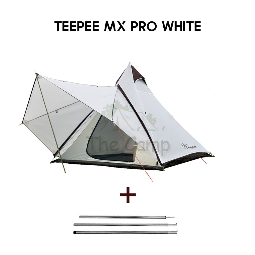 Vidalido Camping Teepee Tent MS MX Pro Large Space 2 3 4 People Quick Fast Silver Coated Rainproof Camp UPF50+