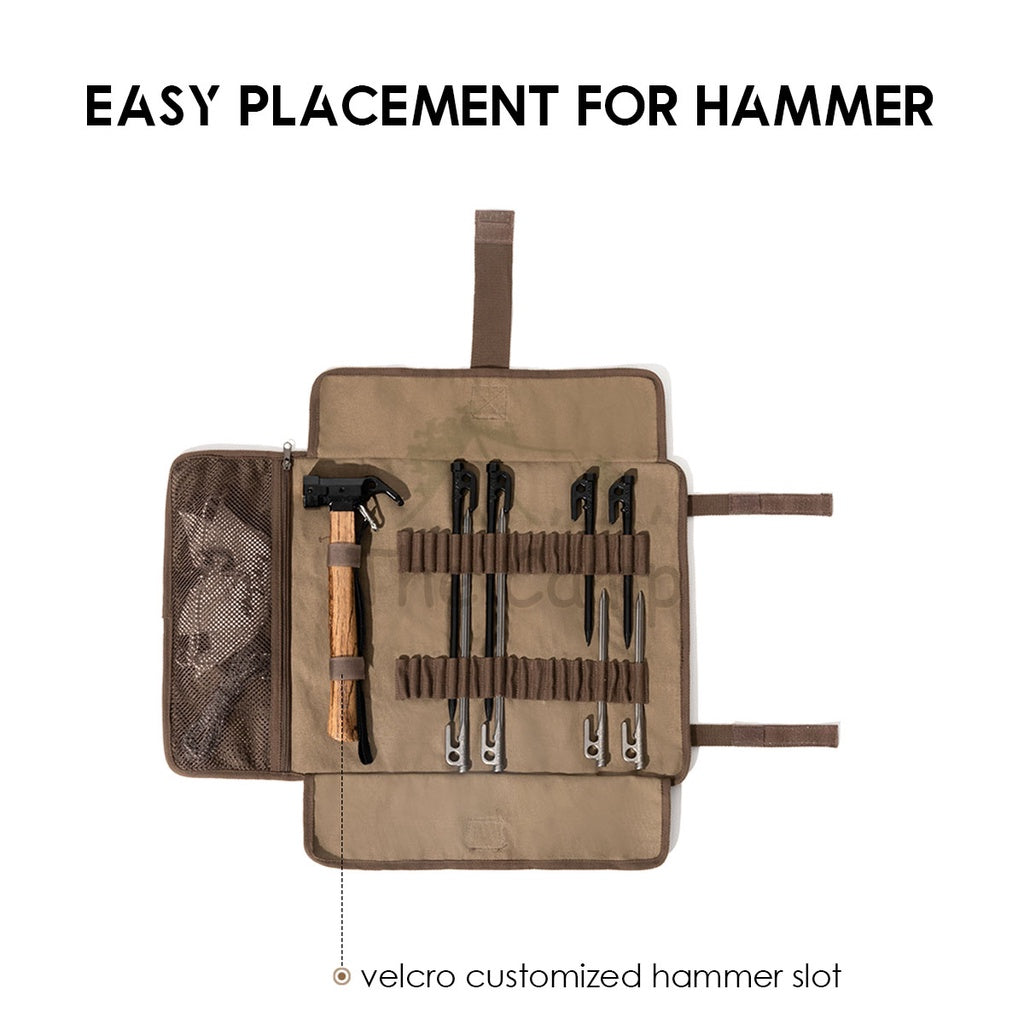 Mobi Garden Peg Storage Bag Stake Hammer Nail Bags Tent Tarp Paracord Rope Store Camping Flysheet Tent Tensioner Tarp