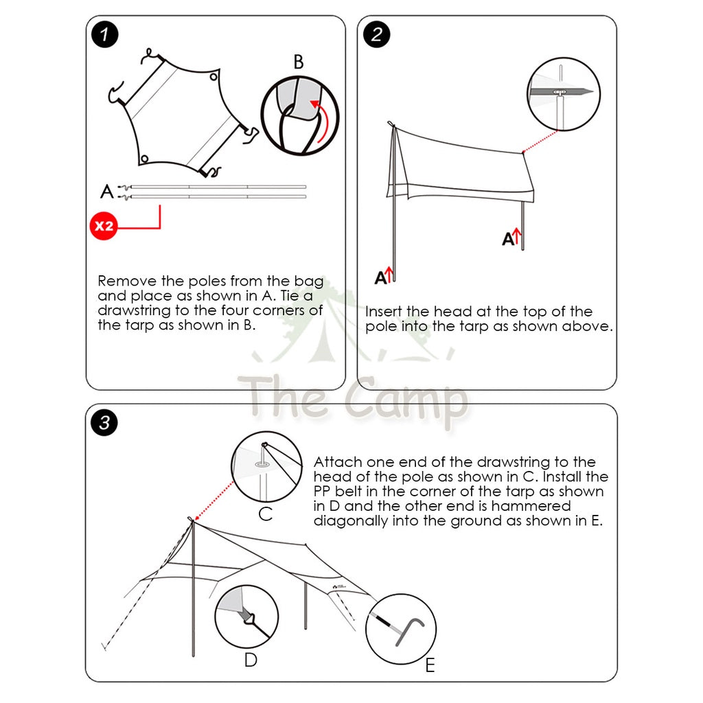 Mobi Garden Camping Flysheet Tarp Silver Coated UV Block Sunscreen Tent Canopy Outdoor Gear Equipment Family Naturehike