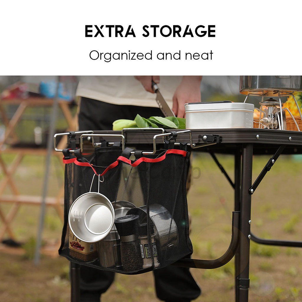Table Side Rack Garbage Bin Disposable Portable Camping Rubbish Trash Holder Stand Stainless Steel Organizer Storage
