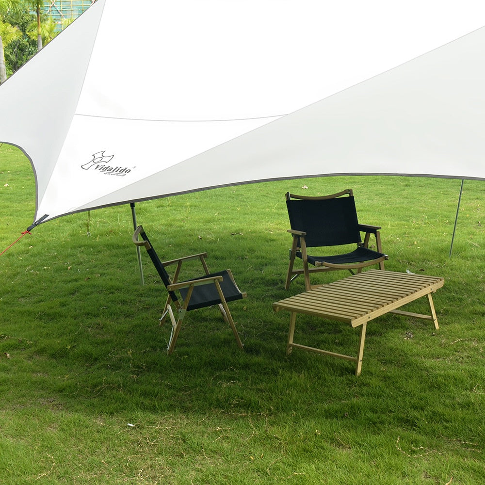 VIDALIDO Monster Tarp Flysheet Silver Coating Black Coated Camping Waterproof Shelter Tent Awning