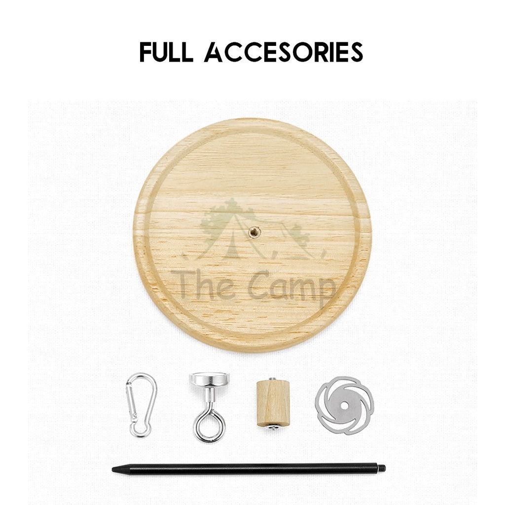 Outdoor Camping Mosquito Coil Rack Holder with Magnetic Box Solid Wood Repellent Incense Tent Flysheet Pole Chair Peg