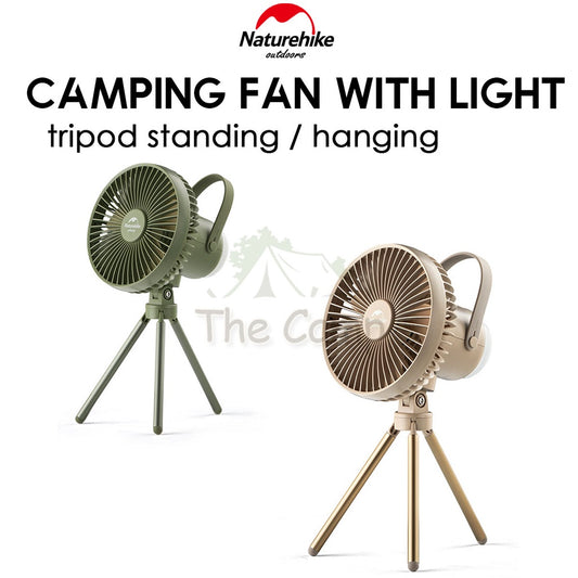 Naturehike Outdoor Multifunctional Portable Camping Fan with Magnetic LED Light Tripod Hanging Chair Tent Table Flysheet