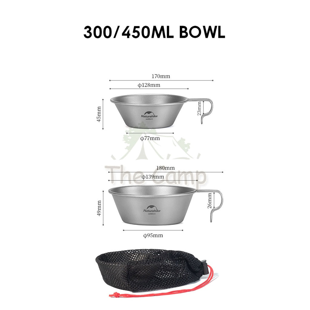 Naturehike Titanium Series Product Cup Bowl Cutlery Set Spork Fork Spoon Knife Cookware Utensil Camping Mobi Garden