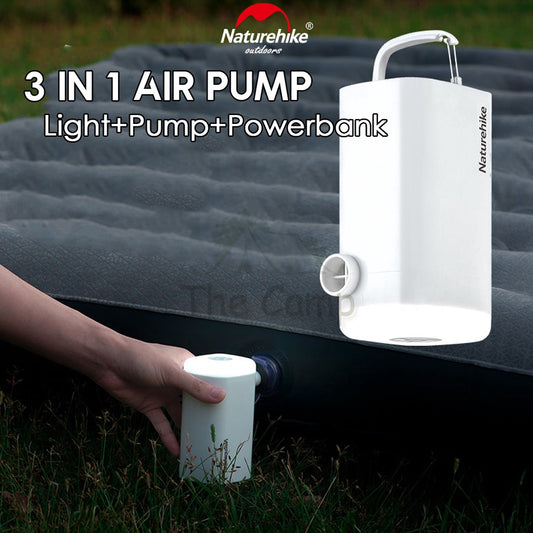 Naturehike 3 in 1 Rechargeable Air Pump + LED Lamp Light Lantern for Inflatable Mattress Pillow Camping