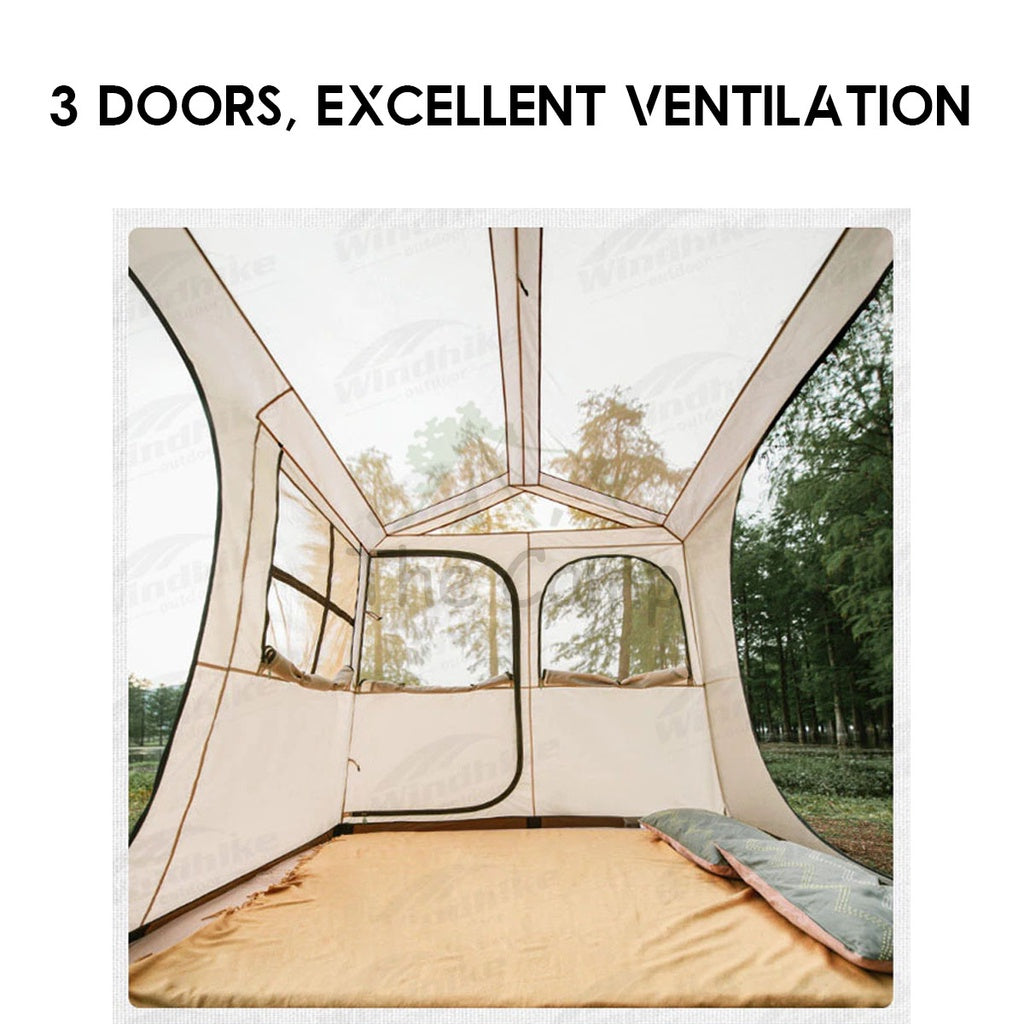 Naturehike Village 5 Upgraded Version Snow Skirt Automatic Camping Tent Large Chair Flysheet Table Tarp Peg Nail Pole
