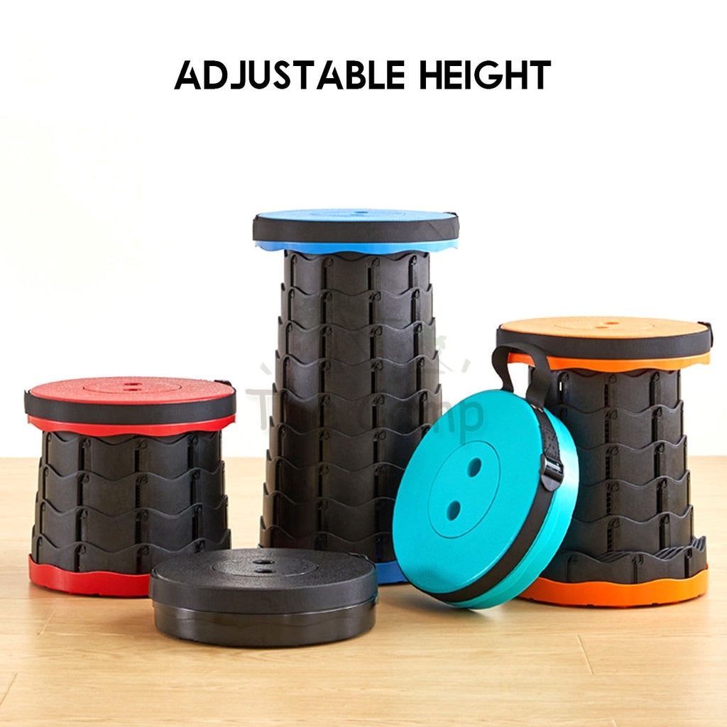 Heavy Duty Telescopic Portable Stool Camping Chair Lightweight Retractable Collapsible Folding Foldable Fishing Outdoor