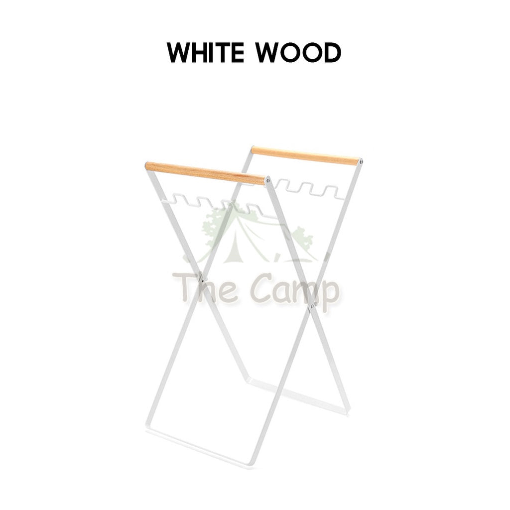 Foldable Garbage Frame Rack Bin Disposable Portable Rubbish Bag Outdoor Camping Trash Holder Stand Wood Steel Storage