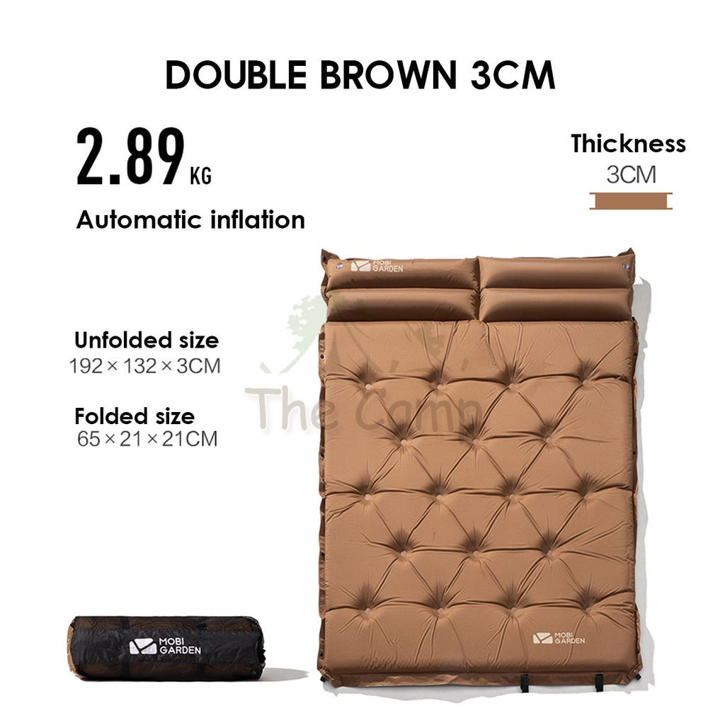 Mobi Garden Sponge Auto Inflation Bed Camping Mattress Inflatable Double Outdoor Tent Foldable Family Naturehike