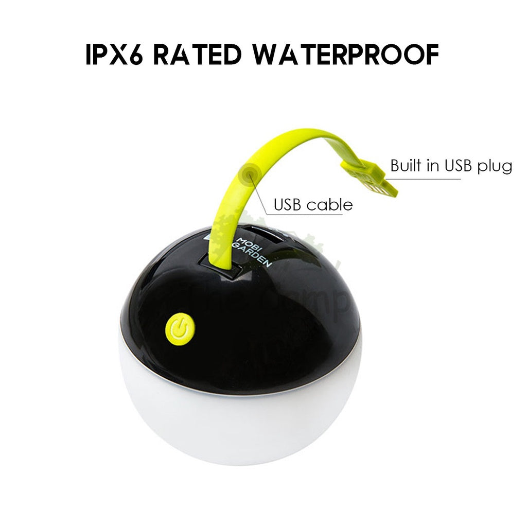 Mobi Garden Mini Hanging LED Light Waterproof IPX6 Table Lamp Camping Lantern Outdoor USB Hiking Fishing