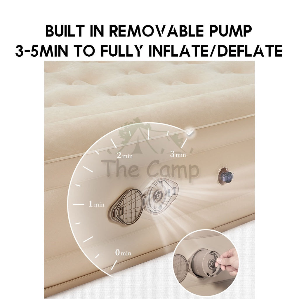 Naturehike Inflation Double Air Bed 46cm with Headrest Pump Mattress Inflatable Tent Bag Pole Nail Peg Tarp CNH22DZ002