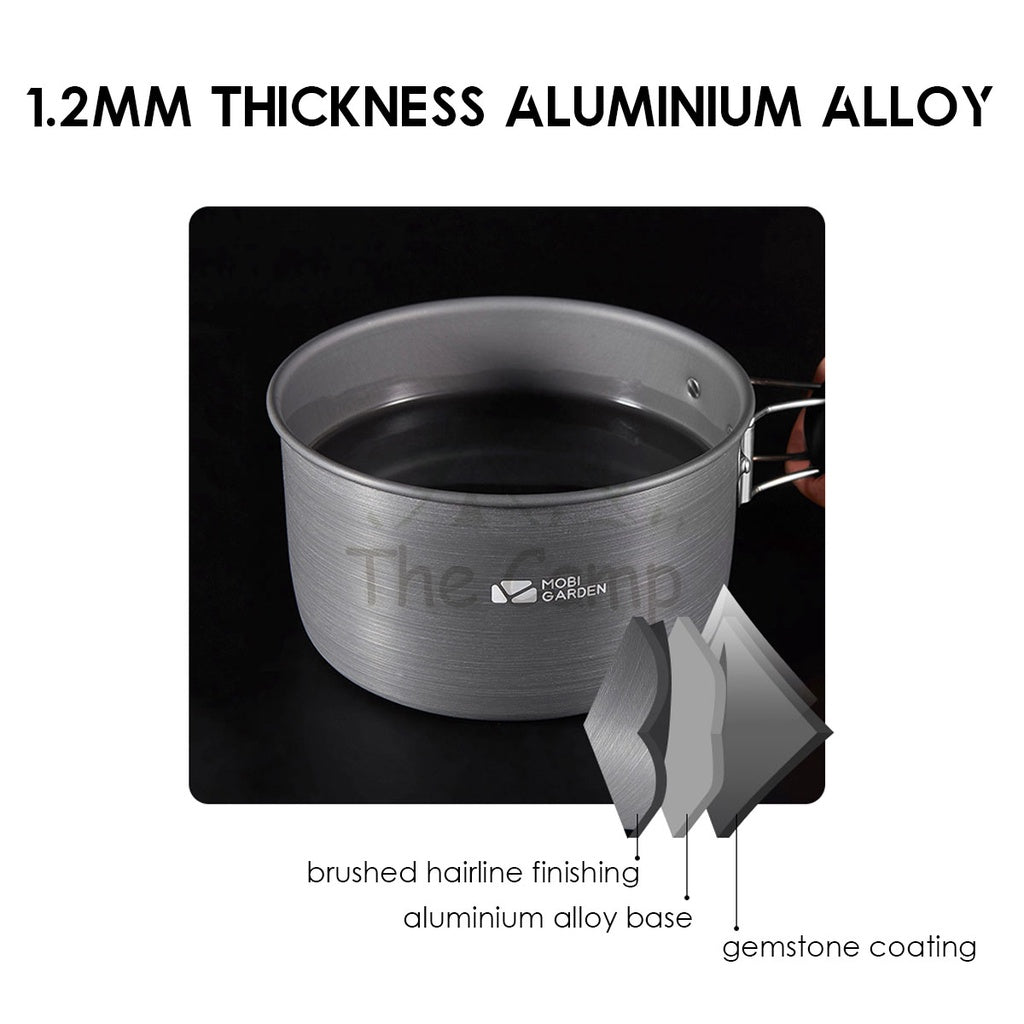 Mobi Garden Cookware Pot & Pan Portable Foldable Outdoor Camping Picnic Frying Pan Tent Flysheet Pole Table Naturehike
