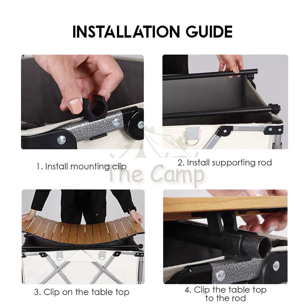 Camping Wagon Accessories Holder Mounting Clip for Aluminium Table Top Mobi Garden