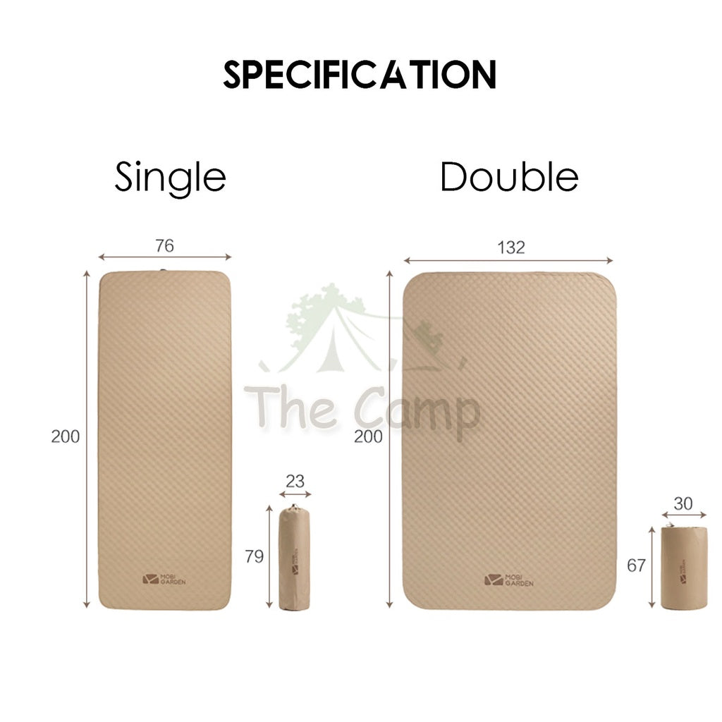 Mobi Garden Camping 3D Sponge Auto Inflate Bed Mattress Inflatable Single Double Outdoor Foldable Family Naturehike