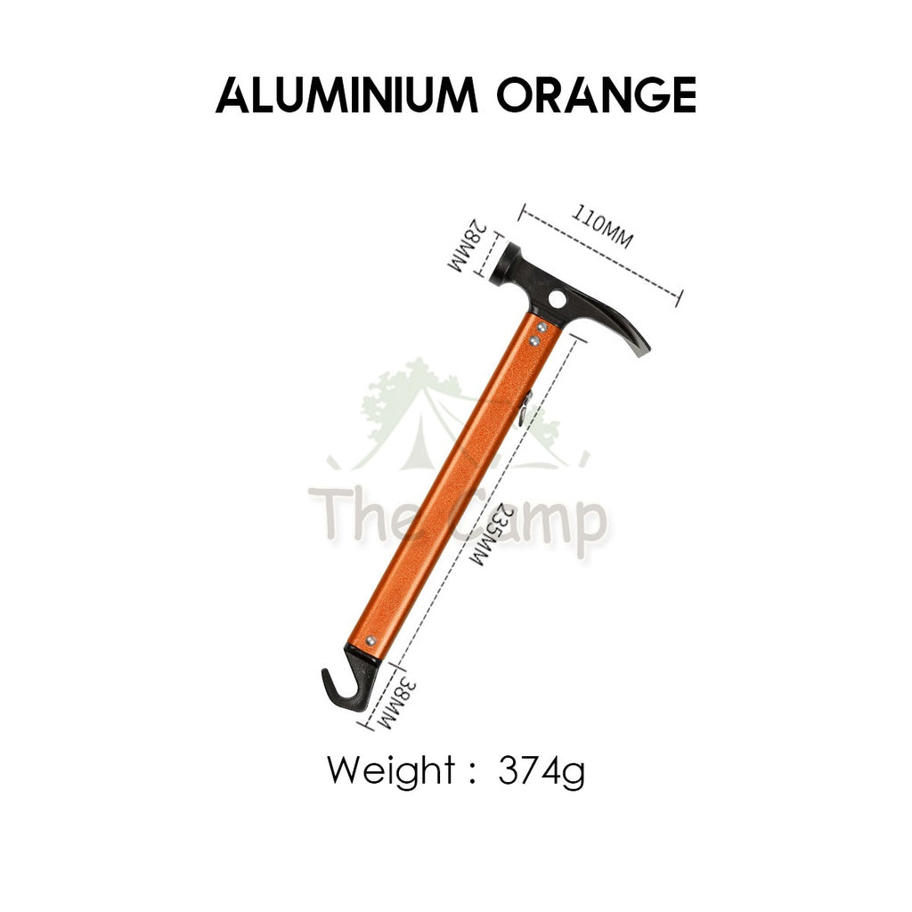 Camping Hammer Stainless Steel Copper Aluminium Brass Solid Wood Handle Peg Stake Nail Hammers Multifunction