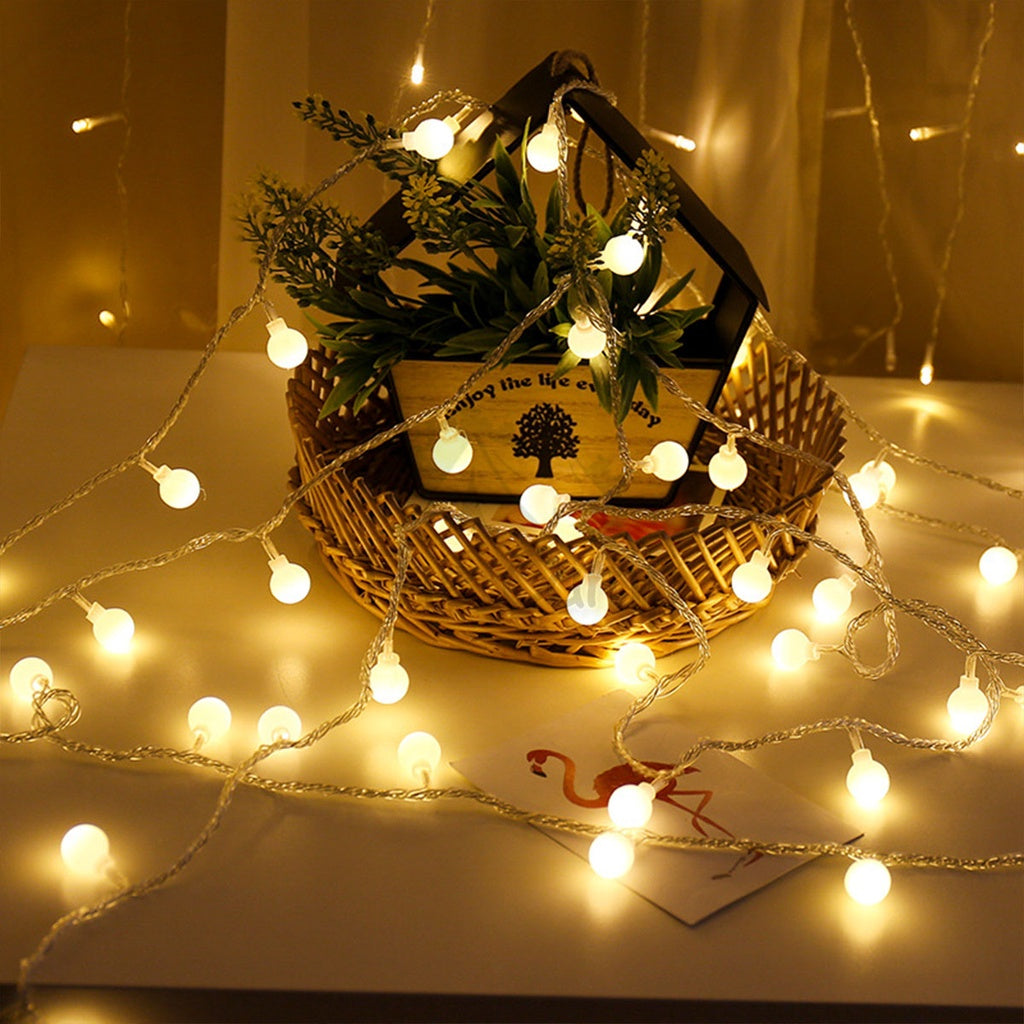 Outdoor LED Fairy Light Bulb Ball String USB Battery 3m 6m 10m Camping Wedding Decoration Xmas Weatherproof