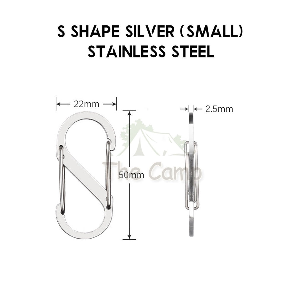 Carabiner D Shape S Shape Aluminium Stainless Steel Buckle Clip Key Chain Outdoor Camping Paracord Spring Keyring Hook