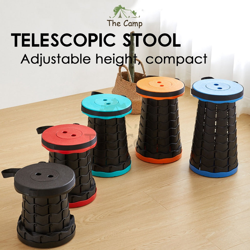 Heavy Duty Telescopic Portable Stool Camping Chair Lightweight Retractable Collapsible Folding Foldable Fishing Outdoor