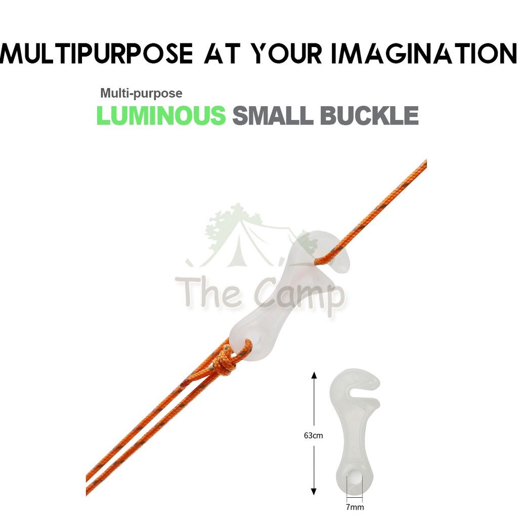 Camping Glow In The Dark Rope Tensioner String Guard Luminous Fluorescent Hanging Warning Safety Light Peg Nail Tent