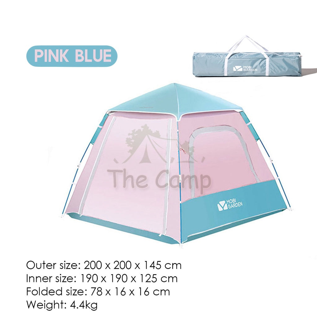 Mobi Garden Camping Automatic Spacious Tent Large Space 2 3 4 People Quick Fast Rainproof Outdoor Tent Camp UPF50+