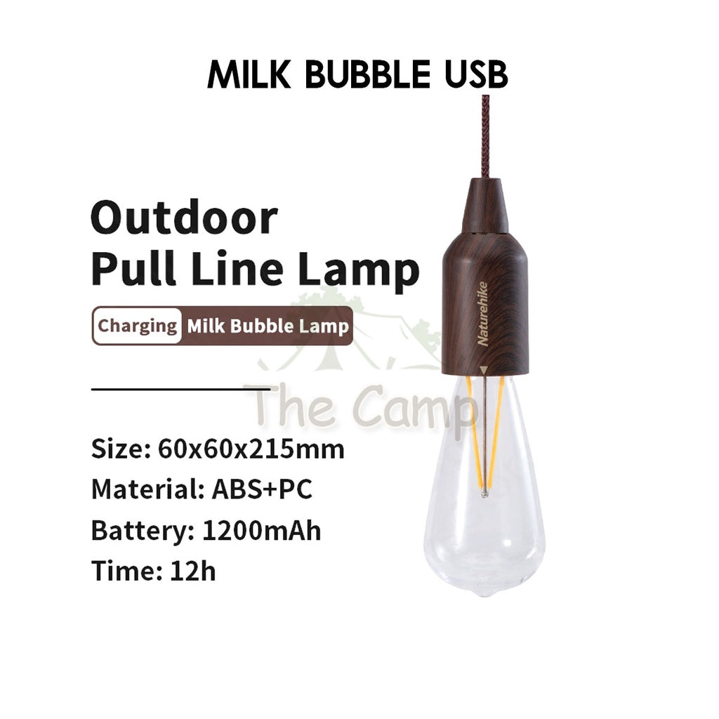 Naturehike Camping Pull Switch LED Light USB / AAA Battery Hanging Lantern Tent Lamp Portable Outdoor IP44 Waterproof