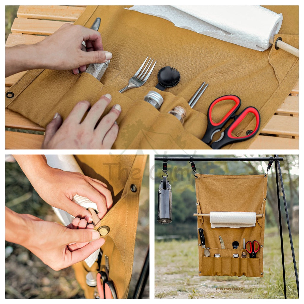 Multipurpose Camping Utensil Storage Bag Tissue Bag Outdoor Multipurpose Canvas