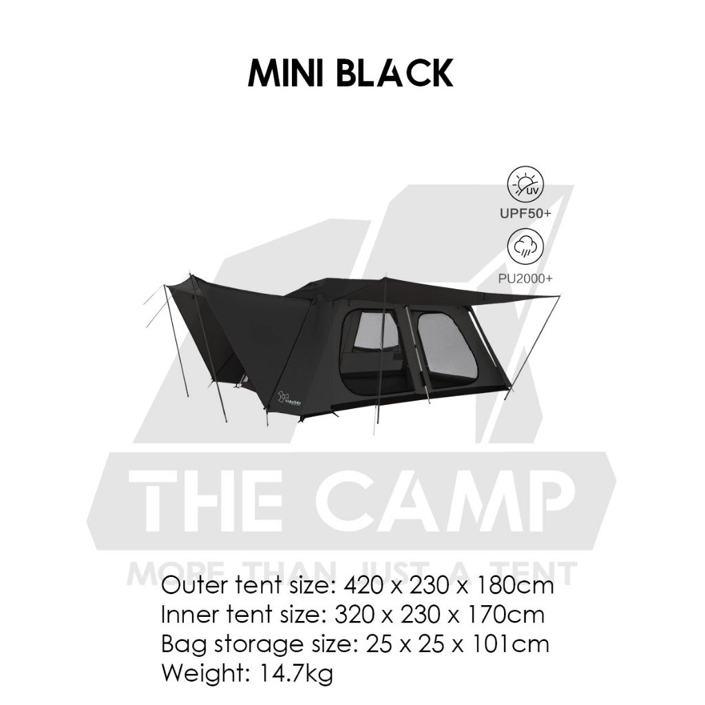 Vidalido Vicore Automatic Tent Large Mini Black White Camping Flysheet Pole Chair Table Rope Bag Rack Bed Mattress Sleep