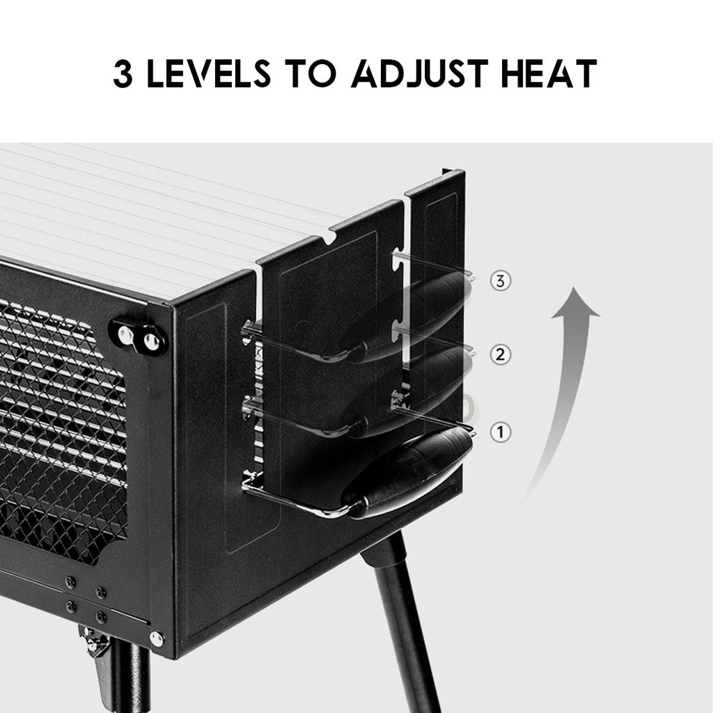 Blackdog Portable Camping BBQ Grill Rack Stand Outdoor Folding Charcoal Stove Firepower Adjustable Iron Oven BD-SKL003
