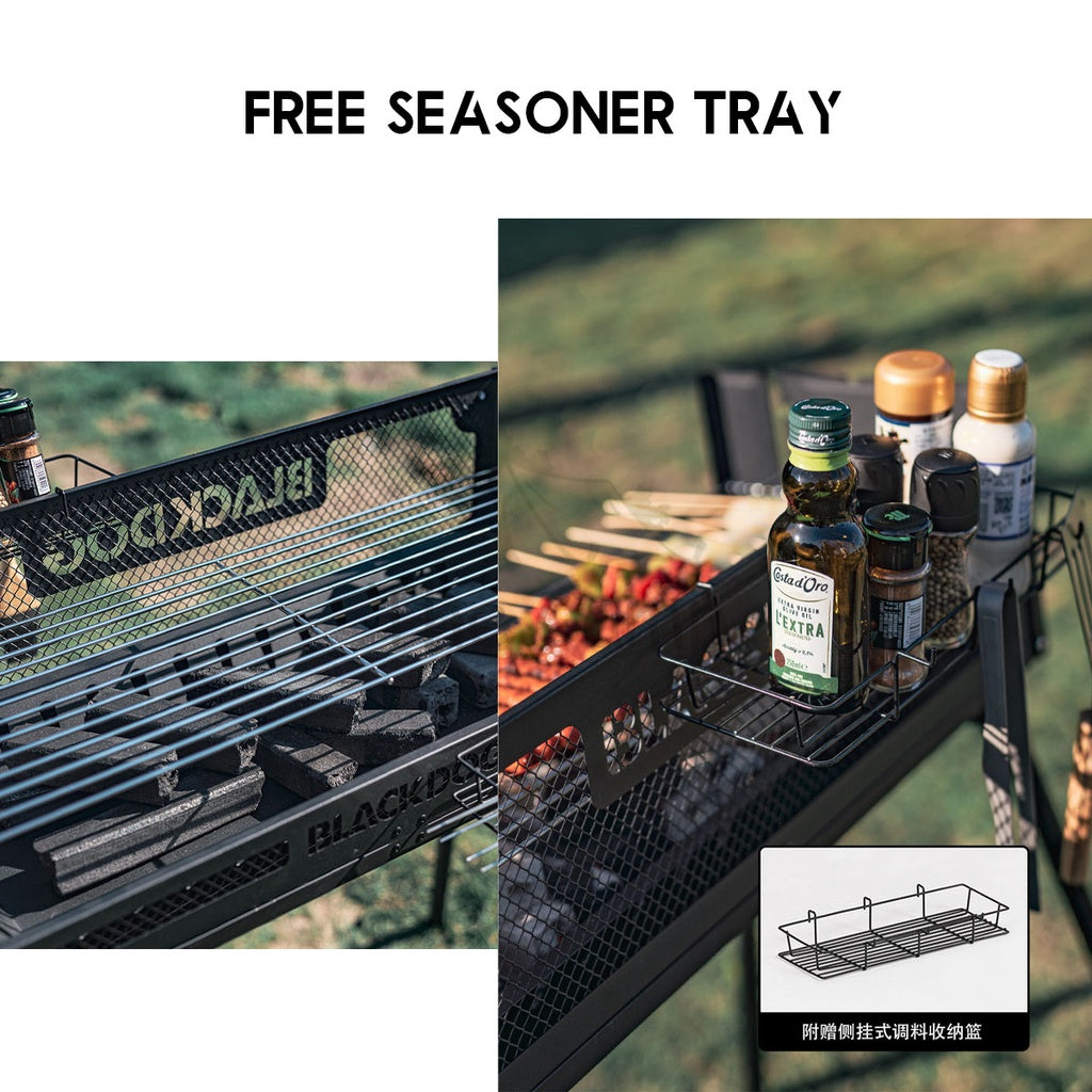 Blackdog Portable Camping BBQ Grill Rack Stand Outdoor Folding Charcoal Stove Firepower Adjustable Iron Oven BD-SKL003