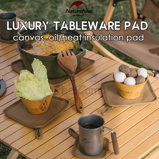 Naturehike Luxury Canvas Tableware Heat Insulation Pad Waterproof Portable Camping Table Pad NH21PS004