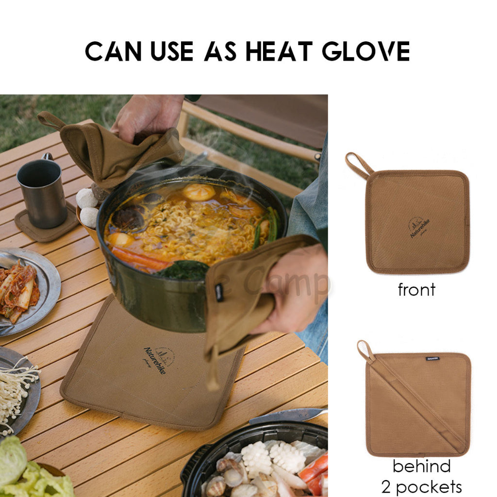 Naturehike Luxury Canvas Tableware Heat Insulation Pad Waterproof Portable Camping Table Pad NH21PS004
