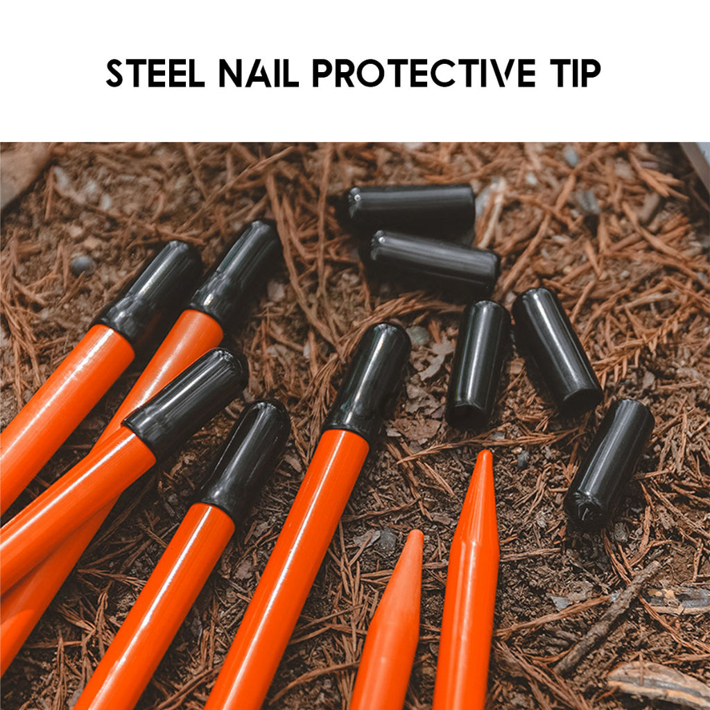 Camping Tent Nail Peg Protective Tip Cover Sleeve Rubber for Steel Nail Bag