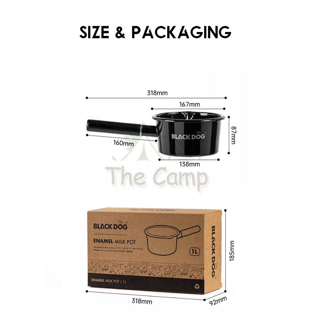 Blackdog Outdoor Enamel Cooking Pot 1L High Temperature Resistant Cook Pan Bowl Plate Cup Kettle BD-YC010