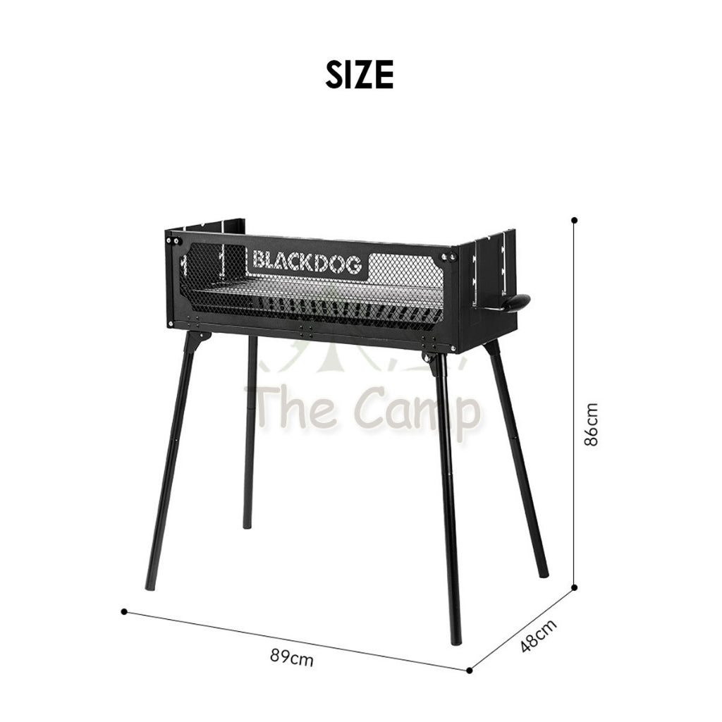 Blackdog Portable Camping BBQ Grill Rack Stand Outdoor Folding Charcoal Stove Firepower Adjustable Iron Oven BD-SKL003