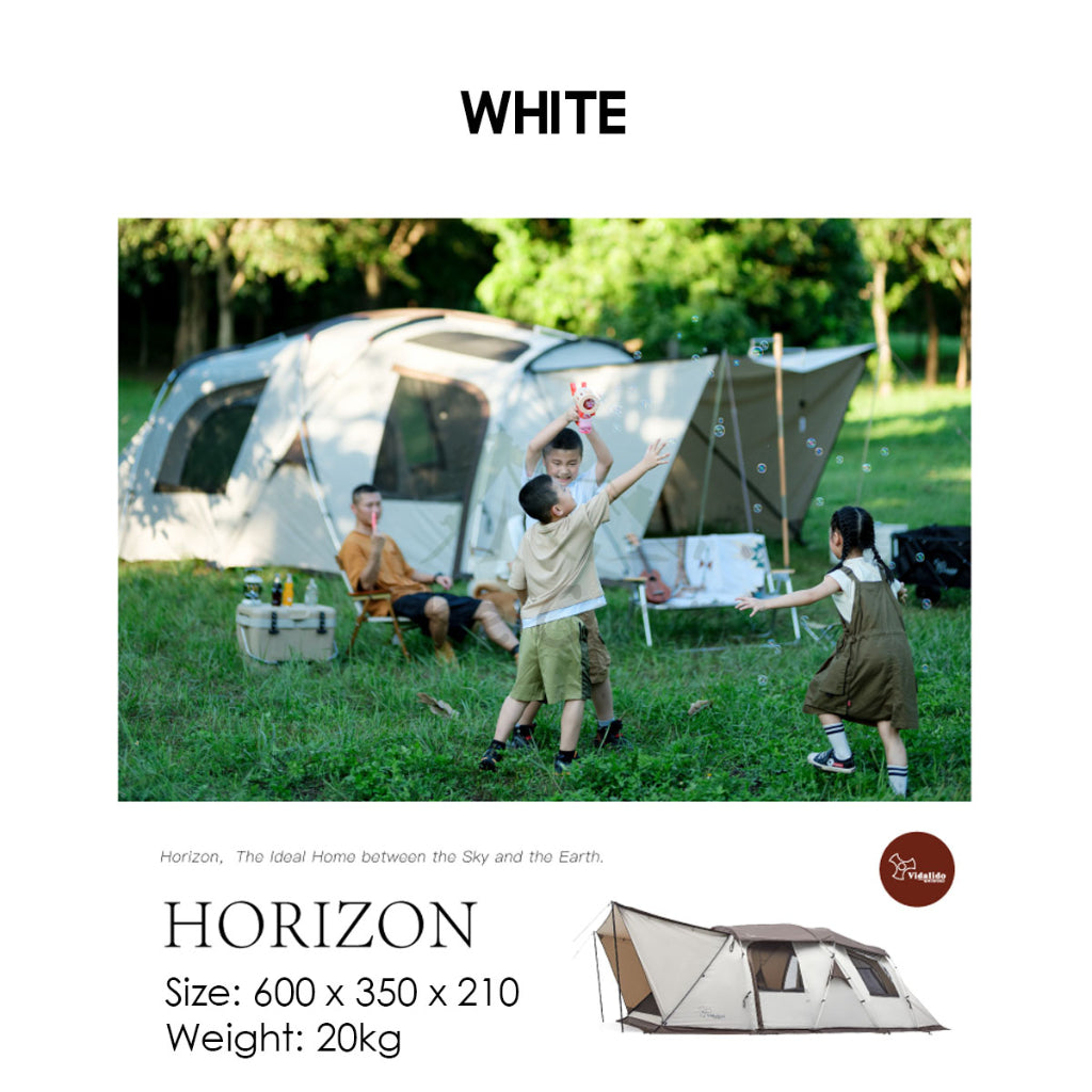 Vidalido Horizon Tunnel Tent 1 Room 1 Living Hall Camping Double Layer Waterproof UV Proof Black Coated Coating