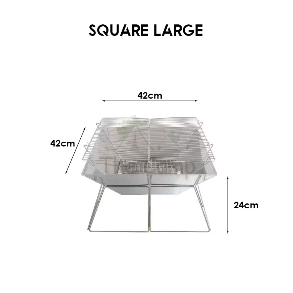 Portable Stainless Steel BBQ Rack Foldable Grill Barbeque Grill Table Camping Picnic