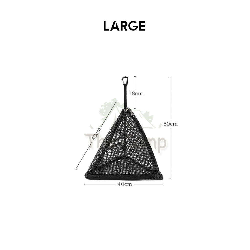 Outdoor Camping Triangle Mesh Bag Hanging Drying Net Food Tableware Light PVC Net Snack Fruit Basket