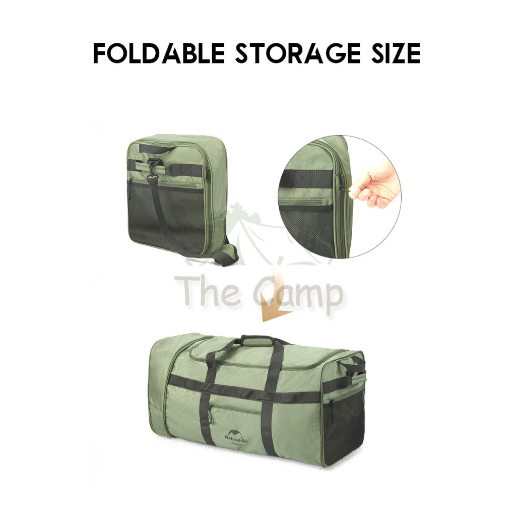 Naturehike Camping Folding Wheeled Bag Wheel Luggage Equipment Storage Bag 88L Large Capacity Black Picnic NH21LX003