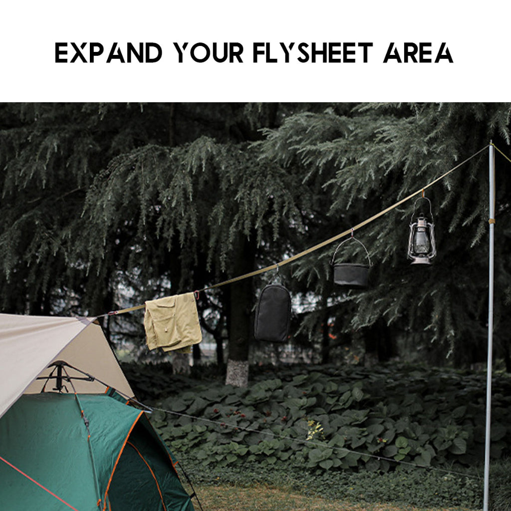 Flysheet Tarp Pole Extension Rope Expansion Strap with Hole Outdoor Camping Tent Lanyard Hanging Rope