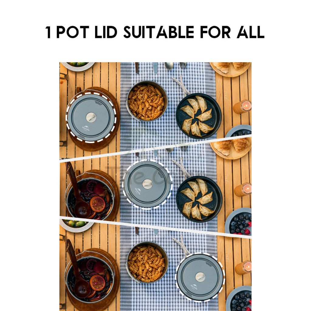 Naturehike 4 in 1 Aluminium Cookware Set Cooking Set Pot Set Kettle Pan Pot Camping Outdoor Picnic CNH22CJ002