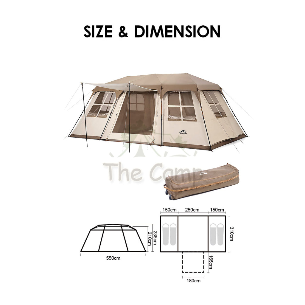 Naturehike Village 17 Automatic Camping Tent Large Space Outdoor Chair Flysheet Table Tarp Peg Nail Pole CNH22ZP021