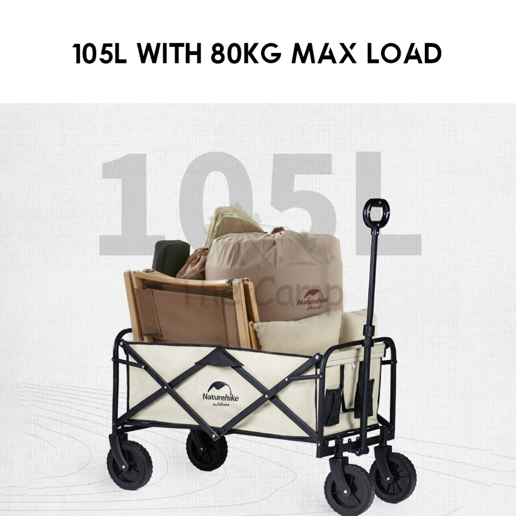 Naturehike Camping Portable Trolley Wagon 105L Litre Fast Easy Folding Cart Outdoor Gear NH19PJ001