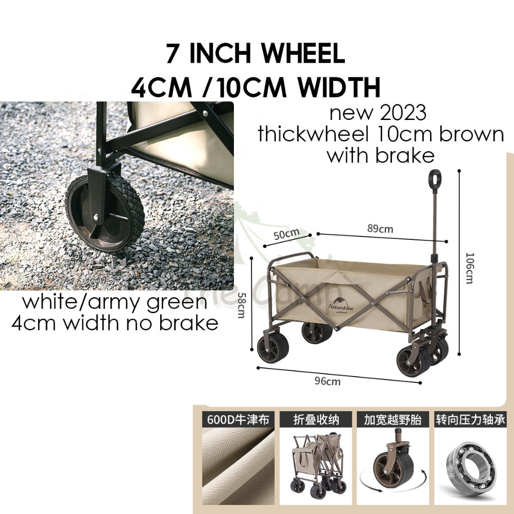 Naturehike Camping Portable Trolley Wagon 105L Litre Fast Easy Folding Cart Outdoor Gear NH19PJ001